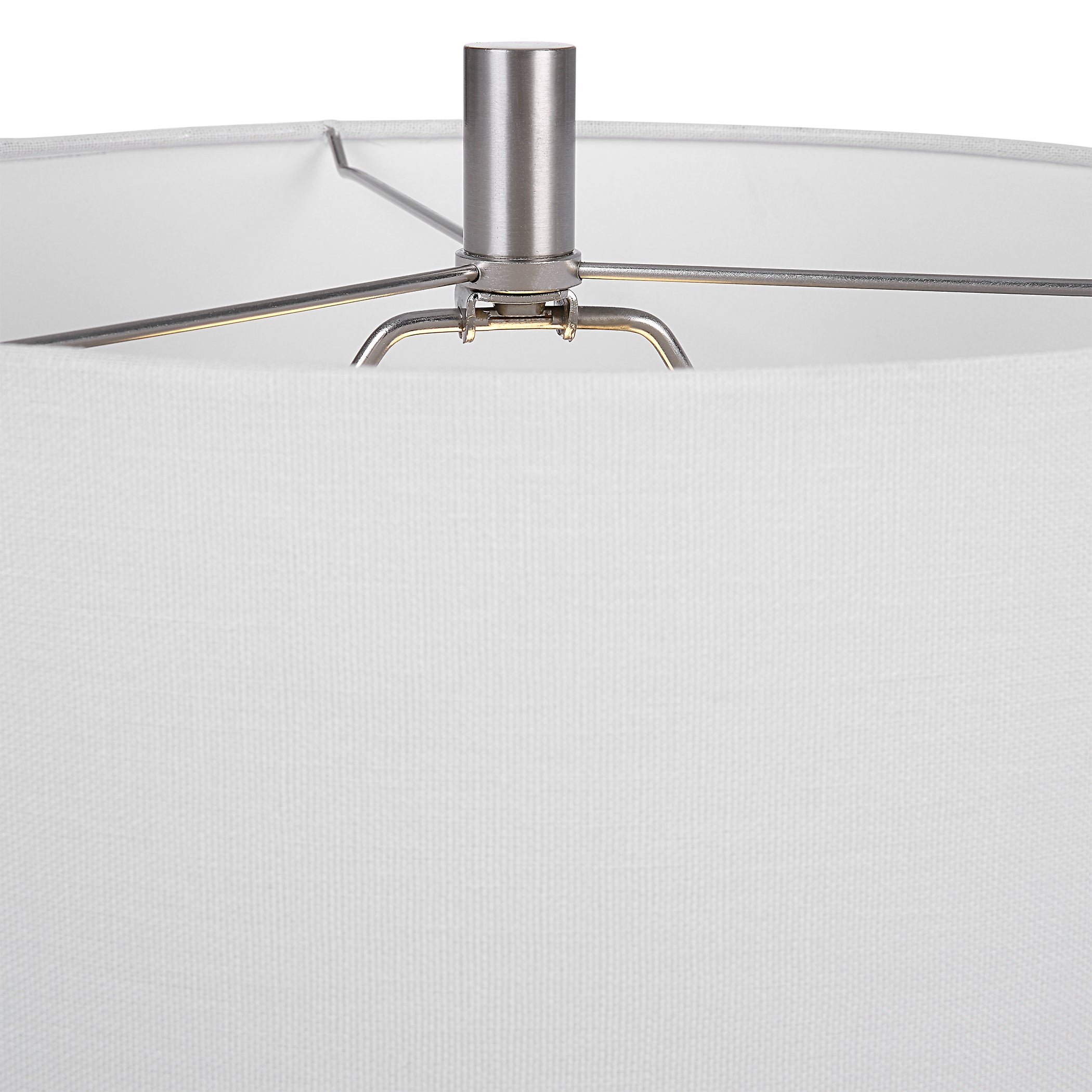 27 Inch Metal Table Lamp Rectangular Base Silver White-zoom-4