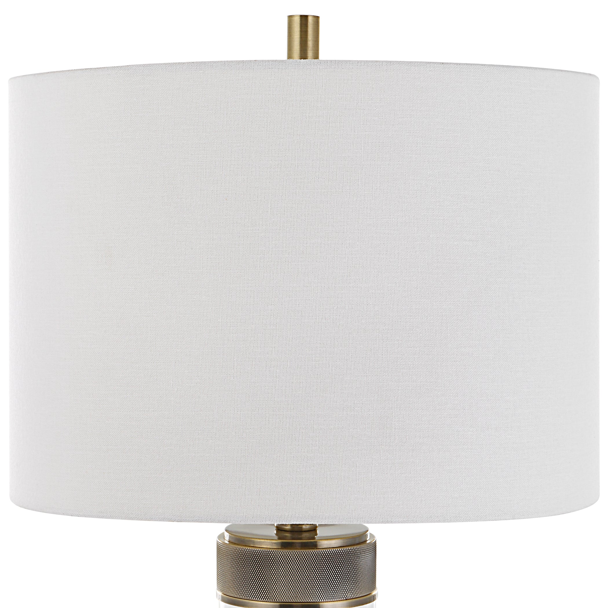 28 Inch Metal Table Lamp Glass Case Design Antique Brass White-zoom-3