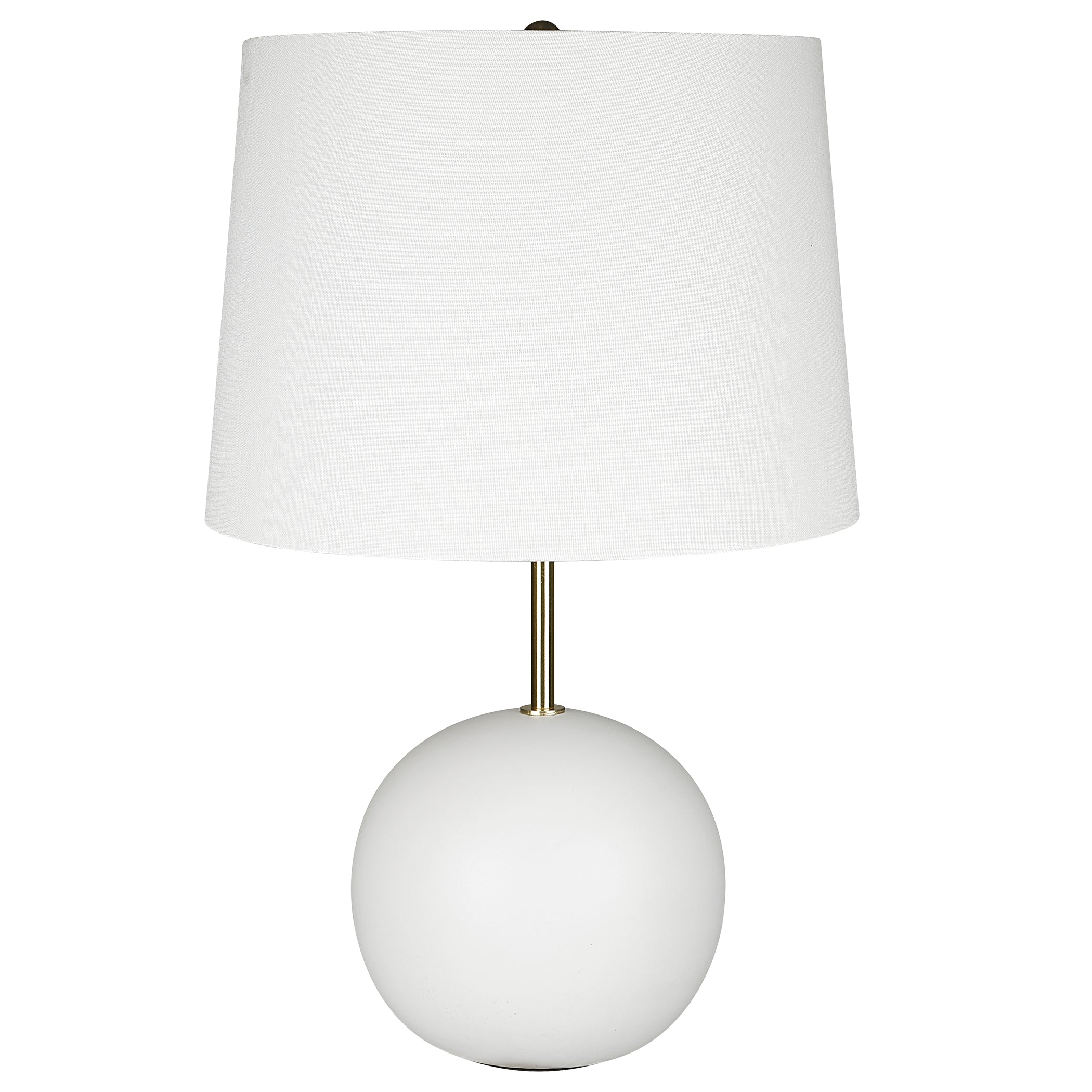 22 Inch Ceramic Table Lamp Sphere Base White Gold-zoom-1