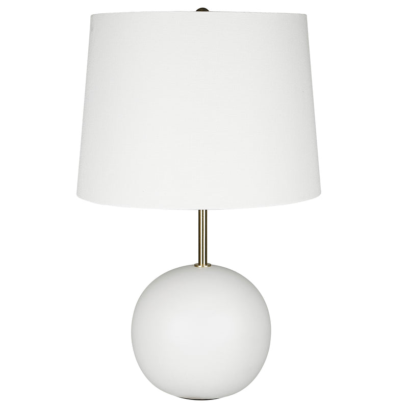 22 Inch Ceramic Table Lamp Sphere Base White Gold-zoom-