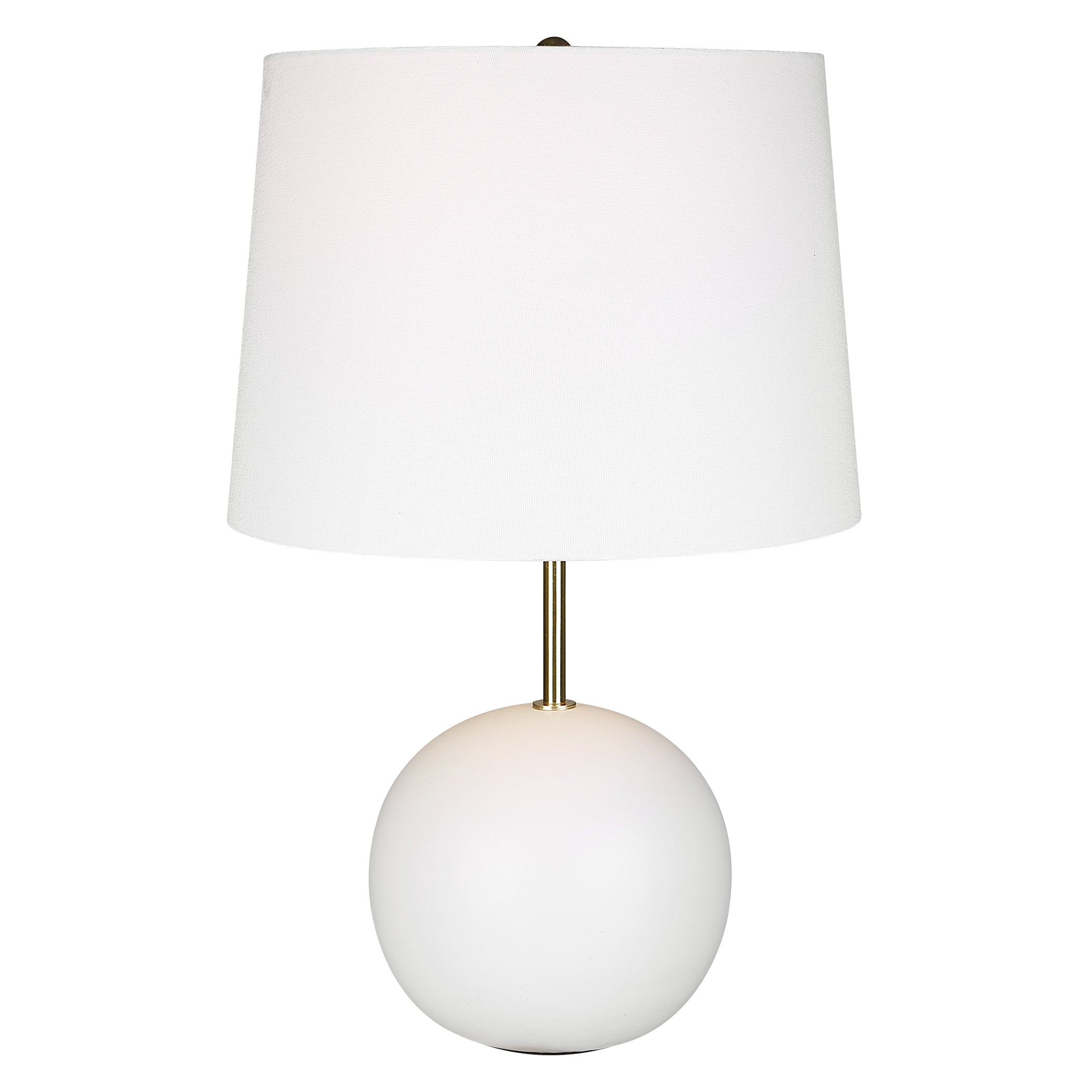 22 Inch Ceramic Table Lamp Sphere Base White Gold-zoom-2