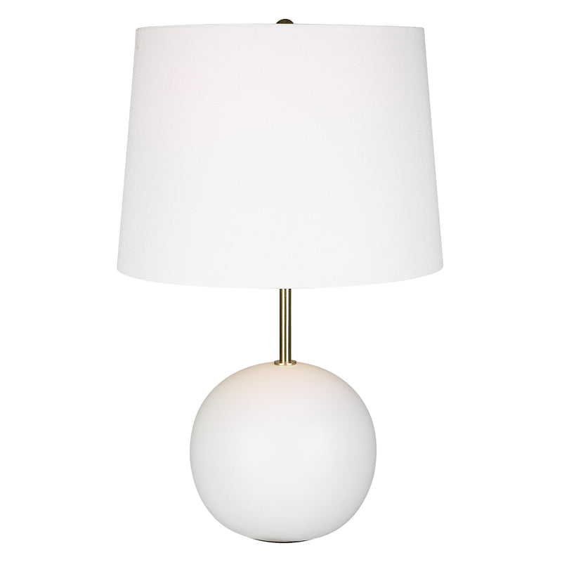 22 Inch Ceramic Table Lamp Sphere Base White Gold-zoom-