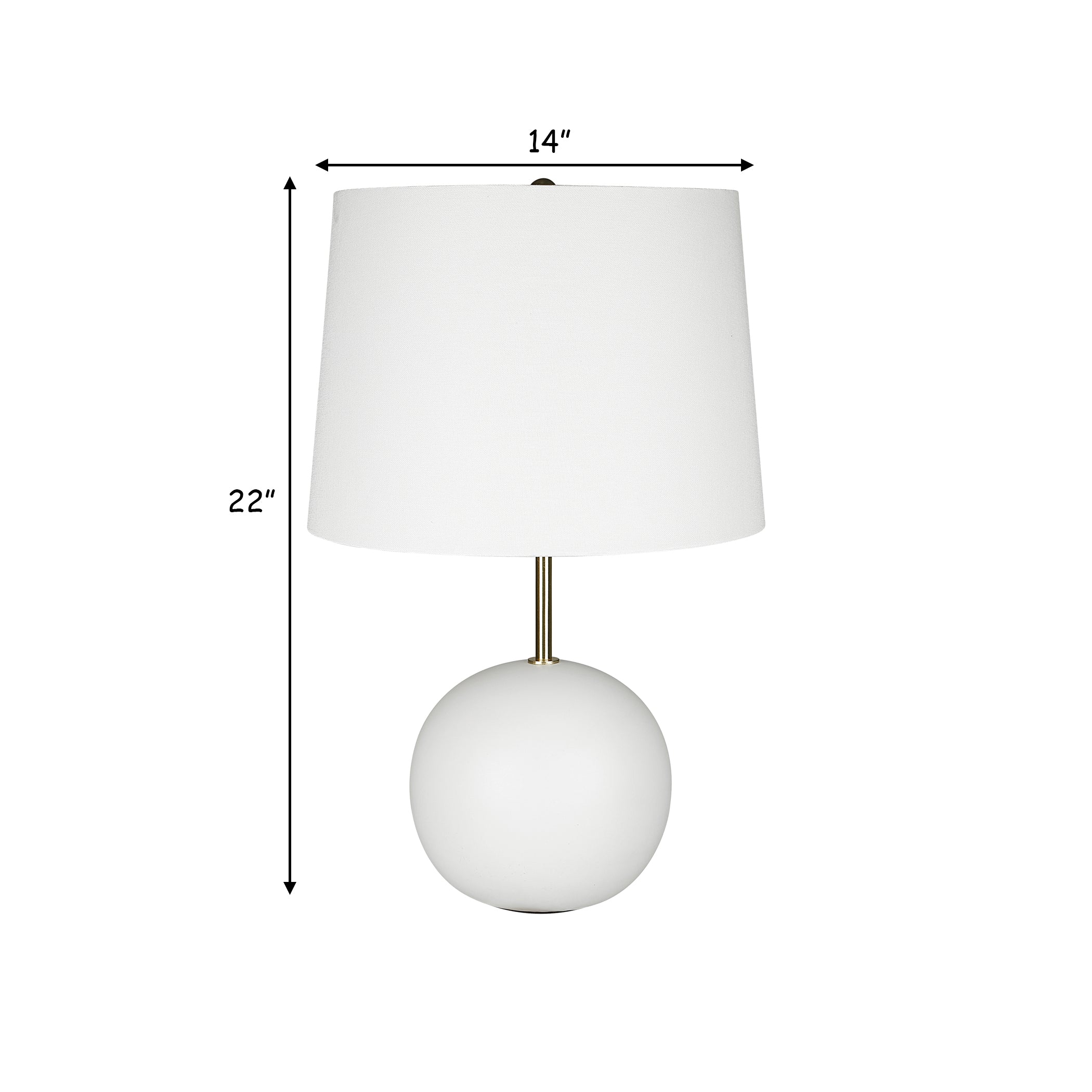 22 Inch Ceramic Table Lamp Sphere Base White Gold-zoom-5