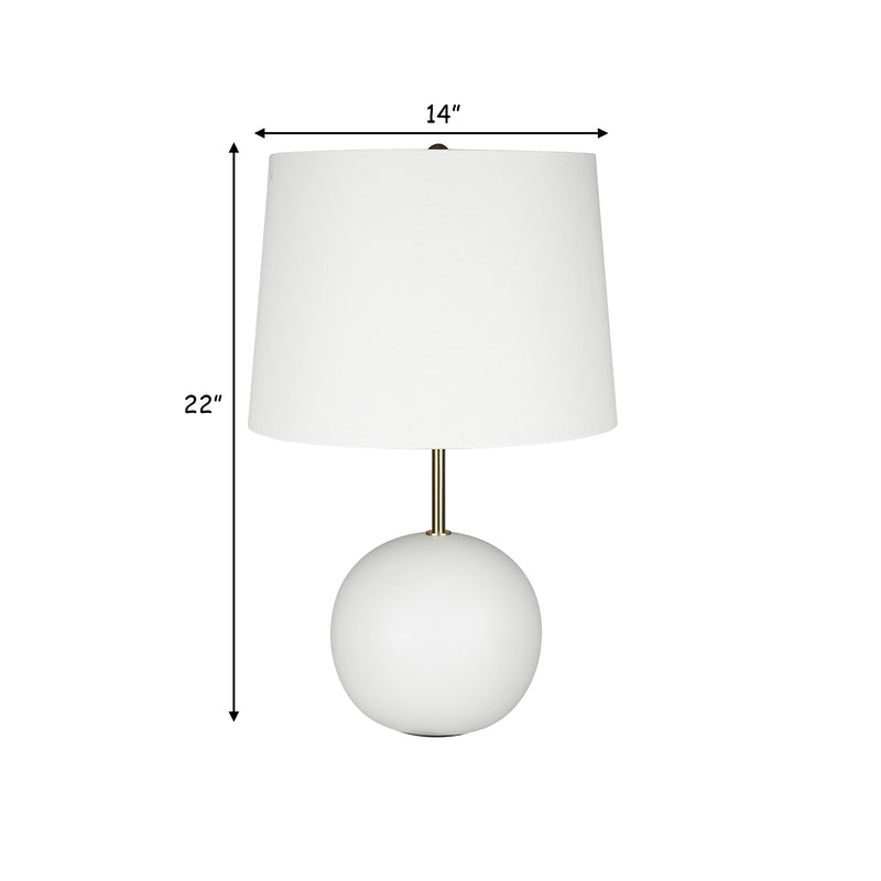 22 Inch Ceramic Table Lamp Sphere Base White Gold-zoom-