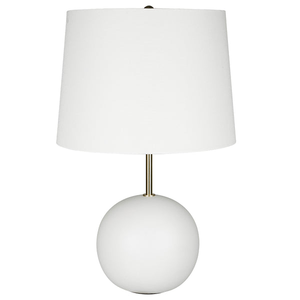 22 Inch Ceramic Table Lamp Sphere Base White Gold