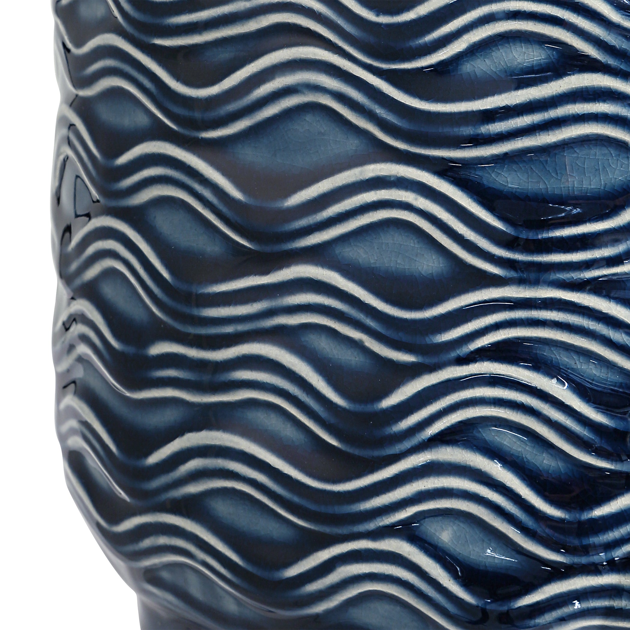 27 Inch Ceramic Table Lamp Wavy Texture Blue Silver White-zoom-4