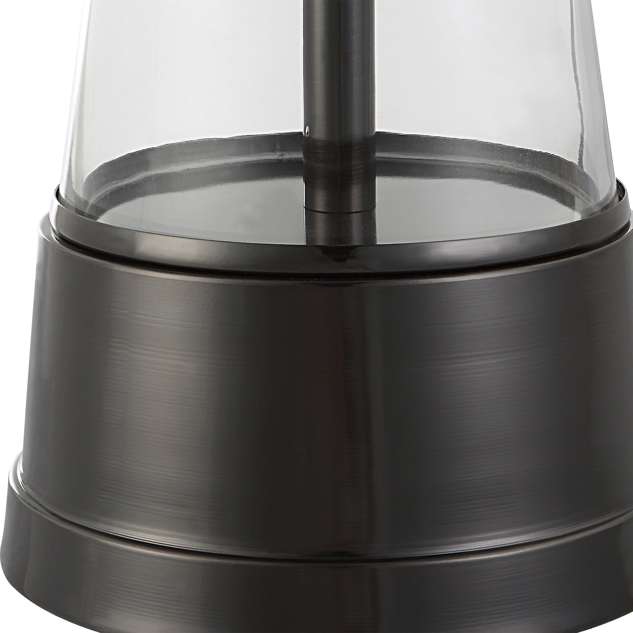 29 Inch Metal Table Lamp Cone Shaped Glass Base Silver Gray-zoom-5