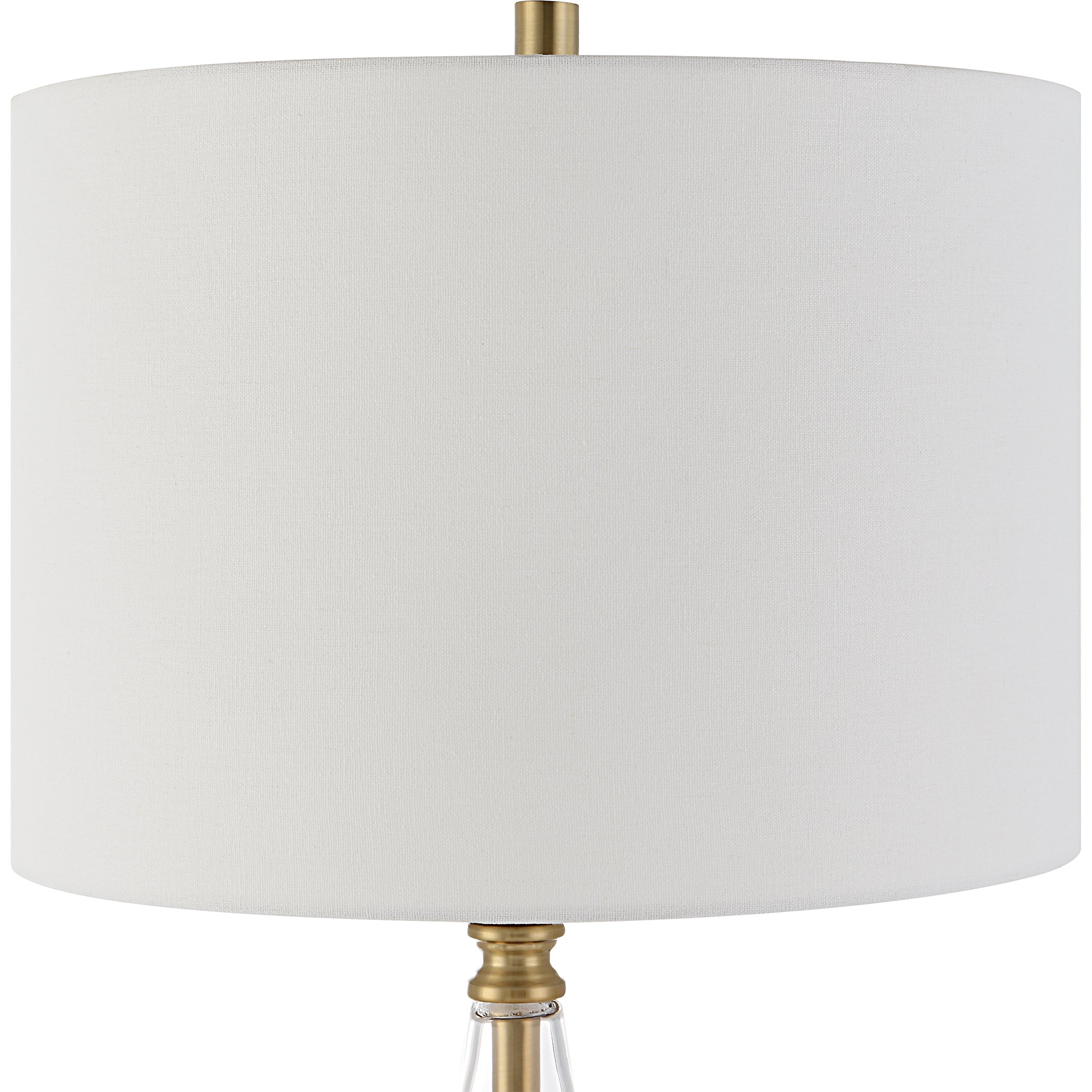 29 Inch Metal Table Lamp Cone Shaped Glass Base Antique Brass White-zoom-3