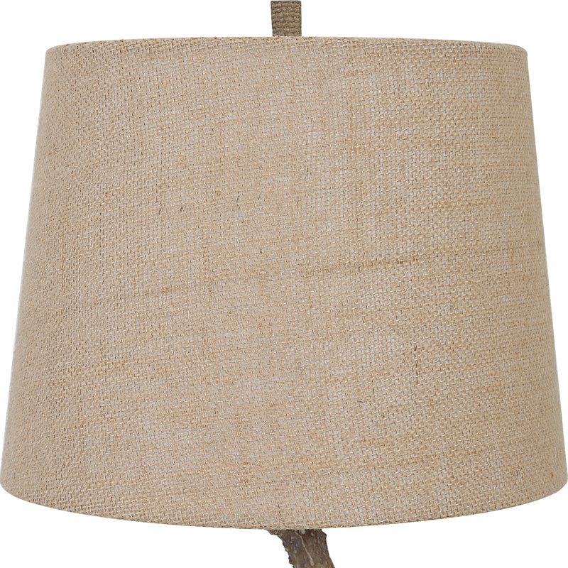 22 Inch Polyresin Table Lamp Antlers Burlap Shade Beige-zoom-