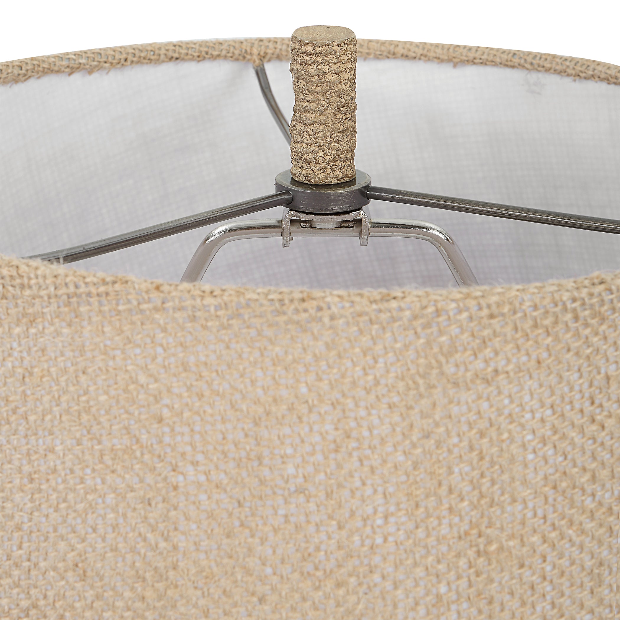 22 Inch Polyresin Table Lamp Antlers Burlap Shade Beige-zoom-5