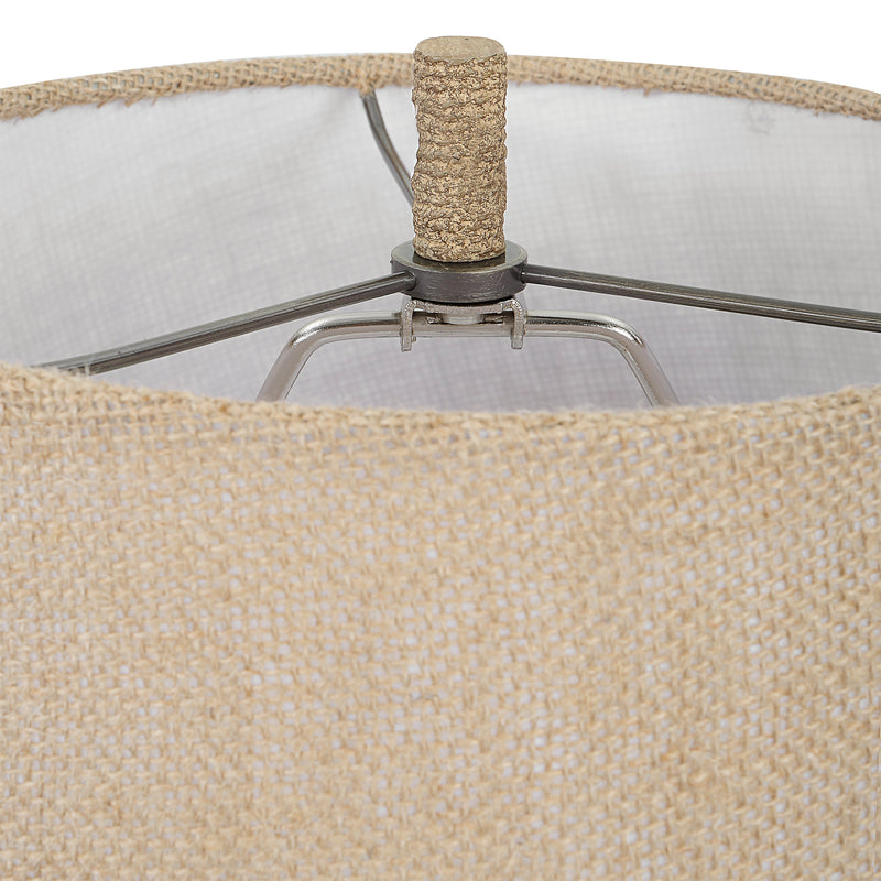 22 Inch Polyresin Table Lamp Antlers Burlap Shade Beige-zoom-