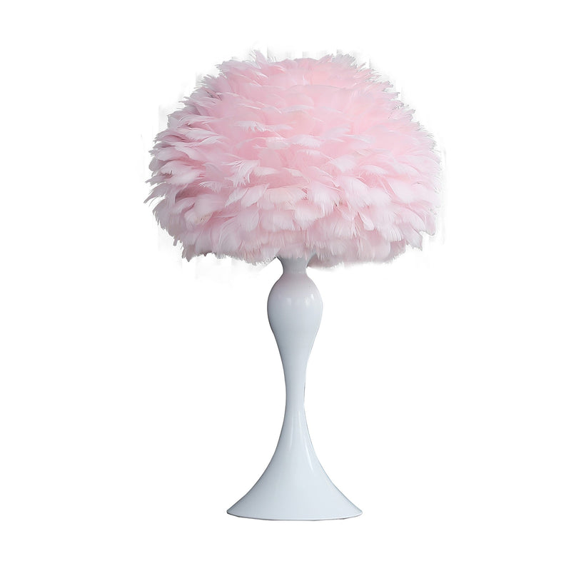 Lily 24 Inch Metal Glam Feather Table Lamp Candlestick 40w Pink White-zoom-