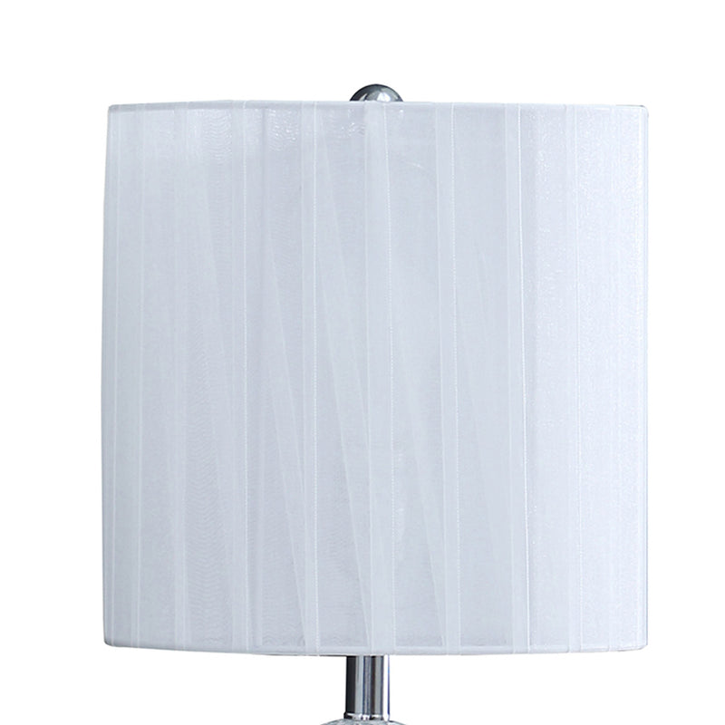 20 Inch Glass Table Lamp 9W LED 3 Way Switch Egg Shape Silver-zoom-