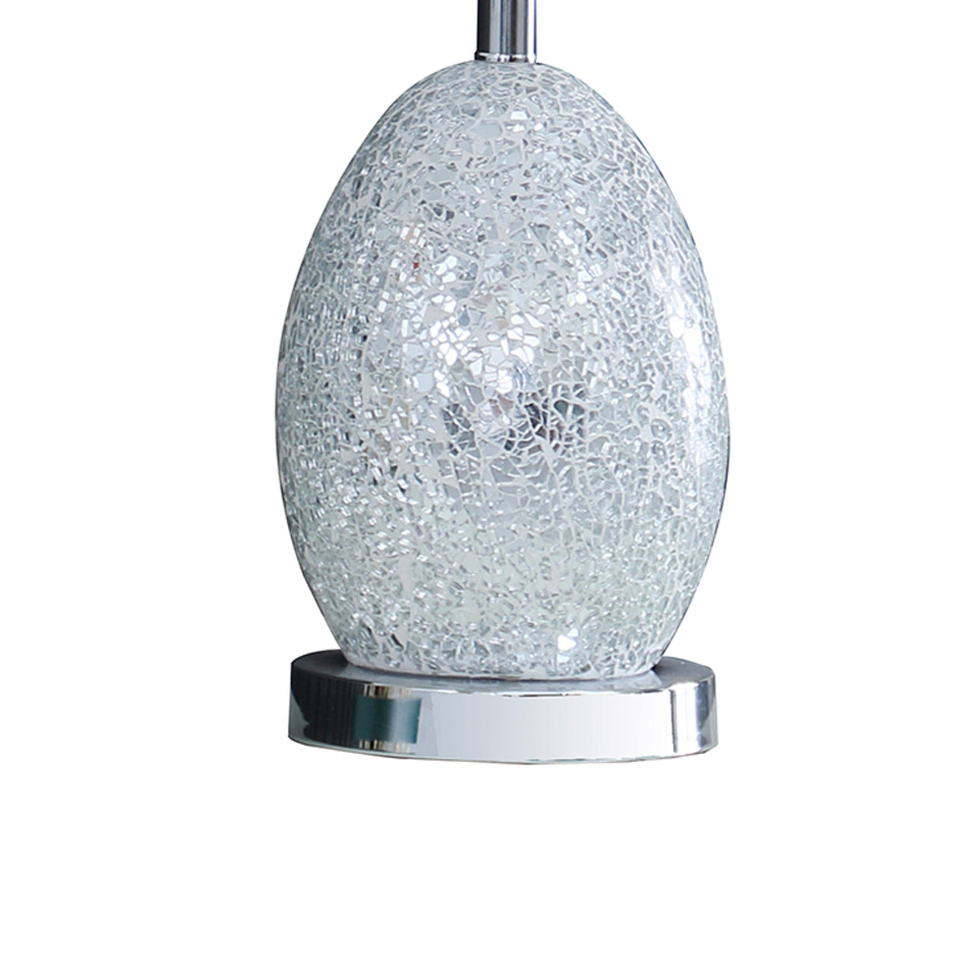 20 Inch Glass Table Lamp 9W LED 3 Way Switch Egg Shape Silver-zoom-4