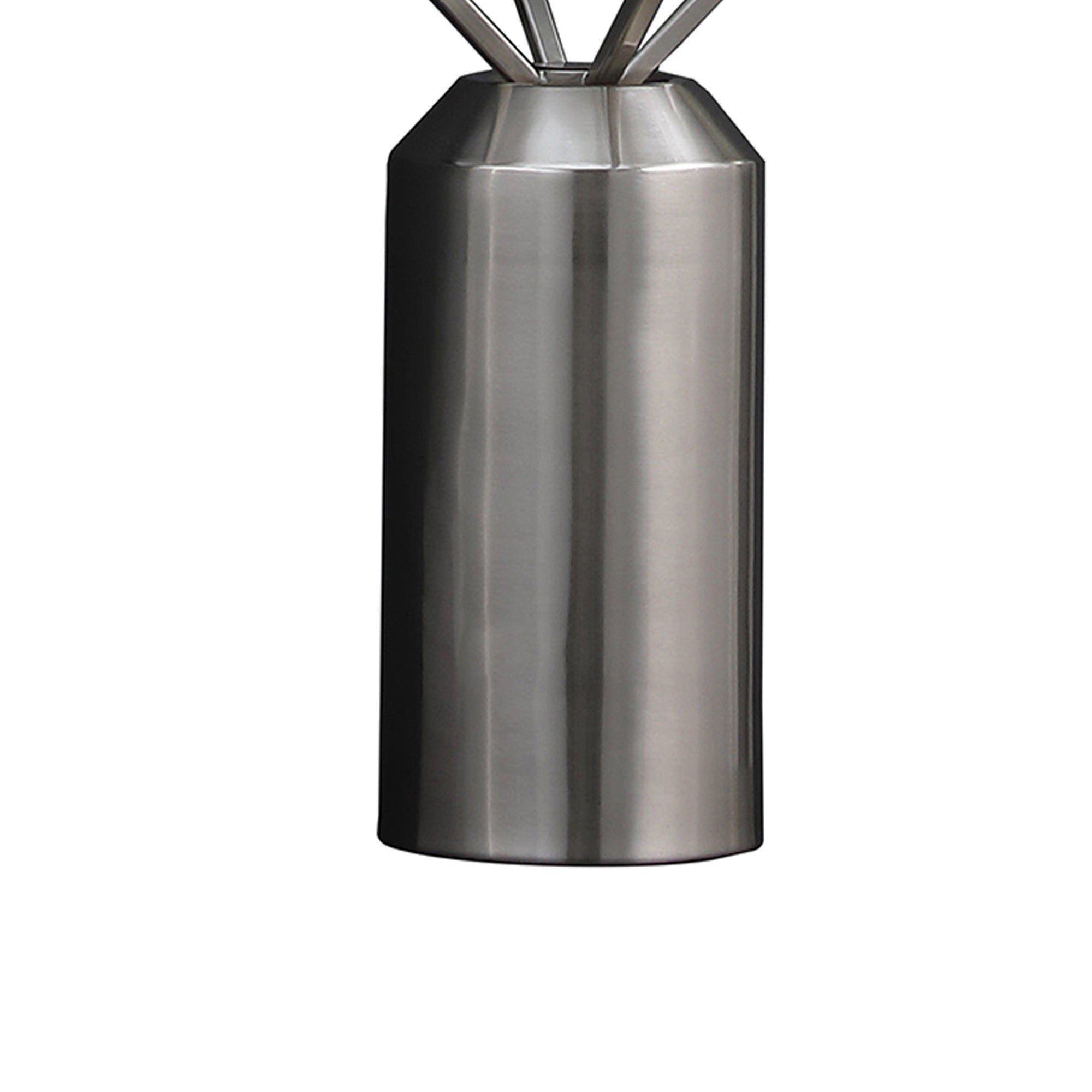 20 Inch Metal Table Lamp Octahedron Shade 40W LED Toggle Switch Silver-zoom-4