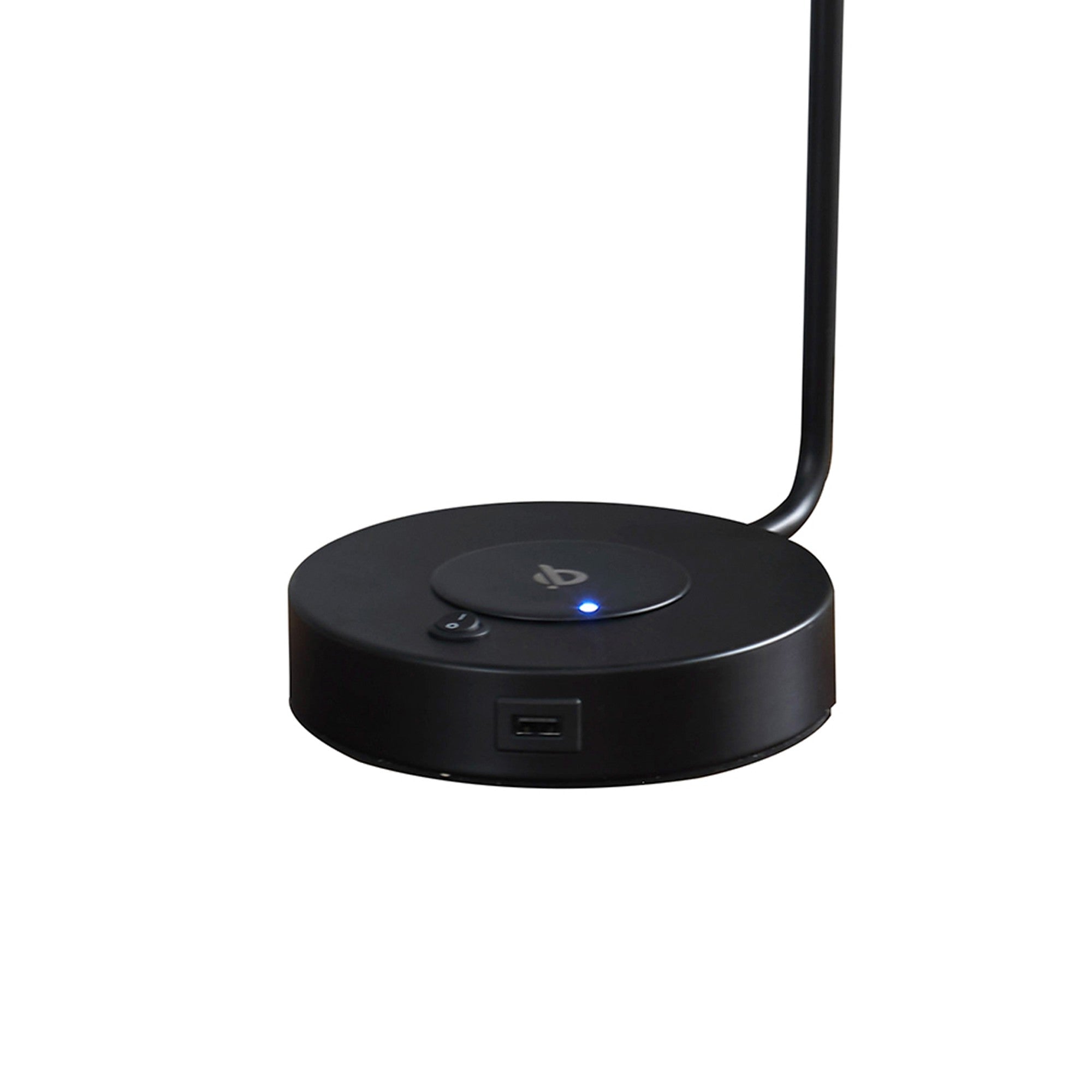 15 Inch Metal Table Lamp Adjustable Shade Wireless Charging Black-zoom-3