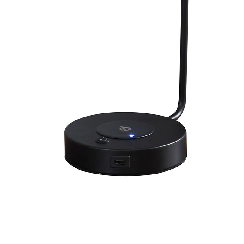 15 Inch Metal Table Lamp Adjustable Shade Wireless Charging Black-zoom-