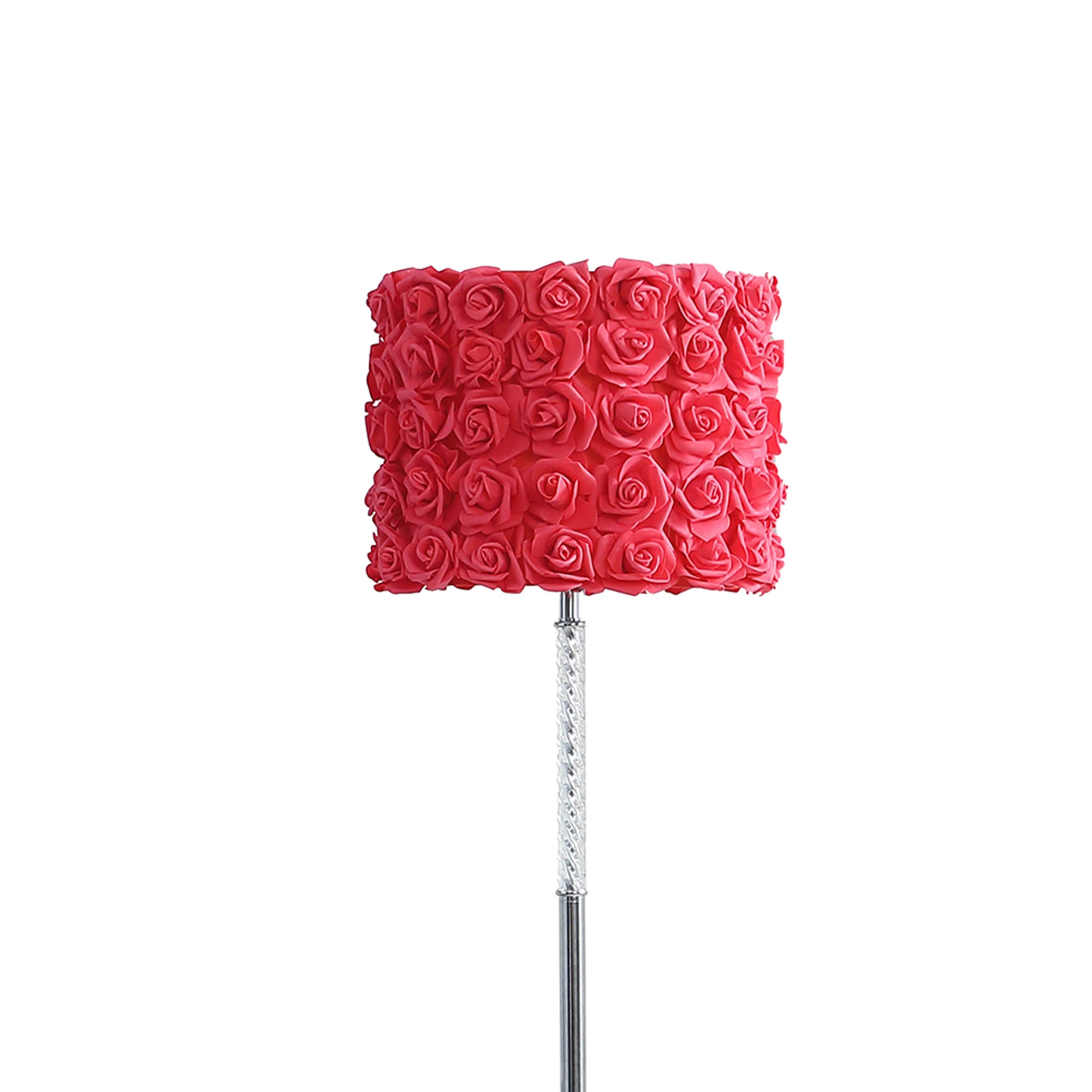 Finn 63 Inch Glamorous Floor Lamp Rose Accent Shade 100w Pink Silver-zoom-3