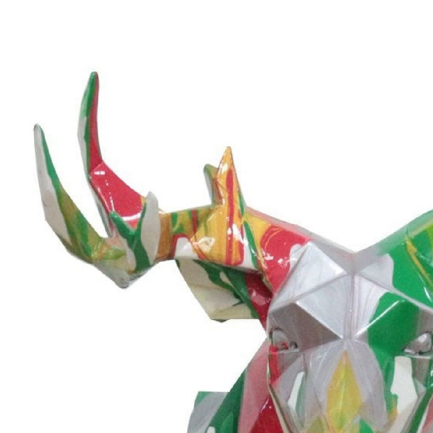Cid 15 Inch Modern Polyresin Deer Sculpture Decor Faceted Multicolor
