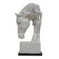 Cid 15 Inch Modern Polyresin Horse Head Sculpture Decor Faceted White