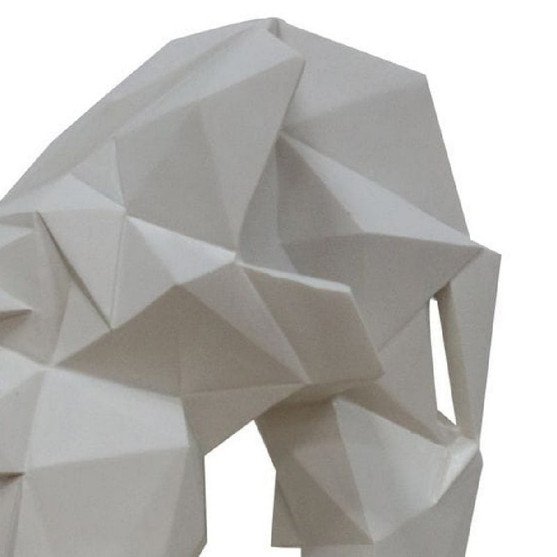 Cid 15 Inch Modern Polyresin Horse Head Sculpture Decor Faceted White-zoom-