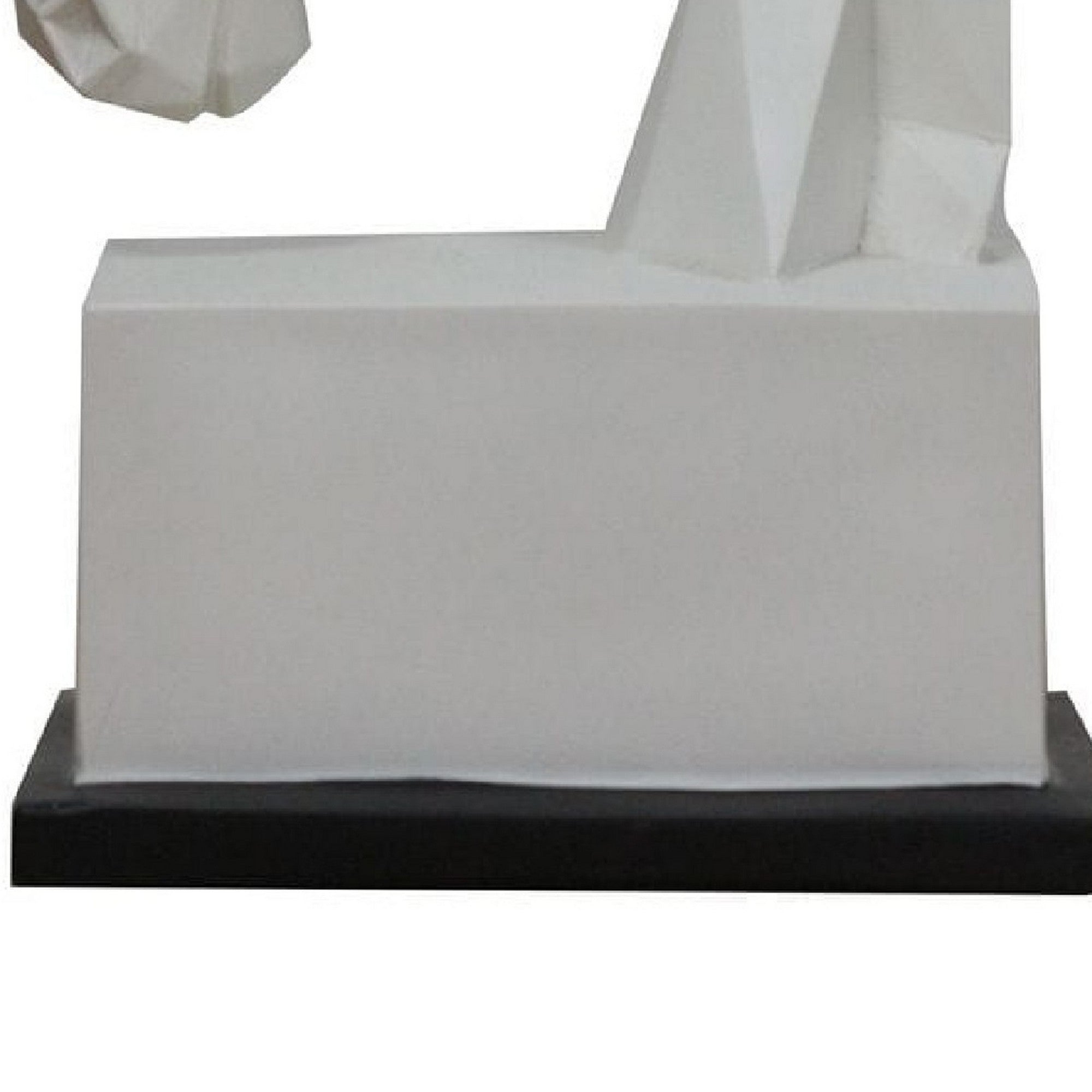 Cid 15 Inch Modern Polyresin Horse Head Sculpture Decor Faceted White-zoom-4