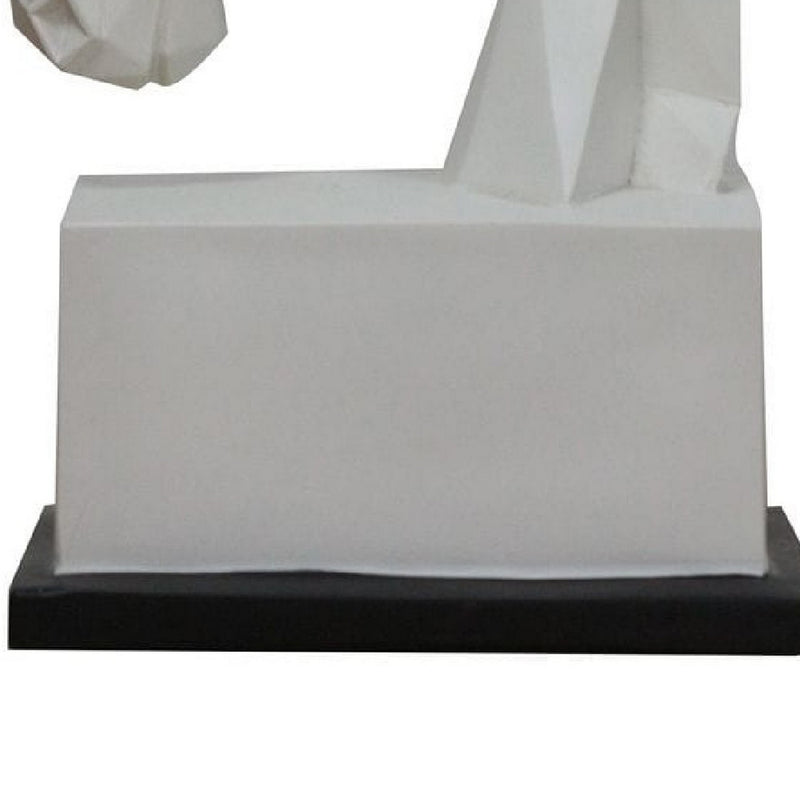 Cid 15 Inch Modern Polyresin Horse Head Sculpture Decor Faceted White-zoom-