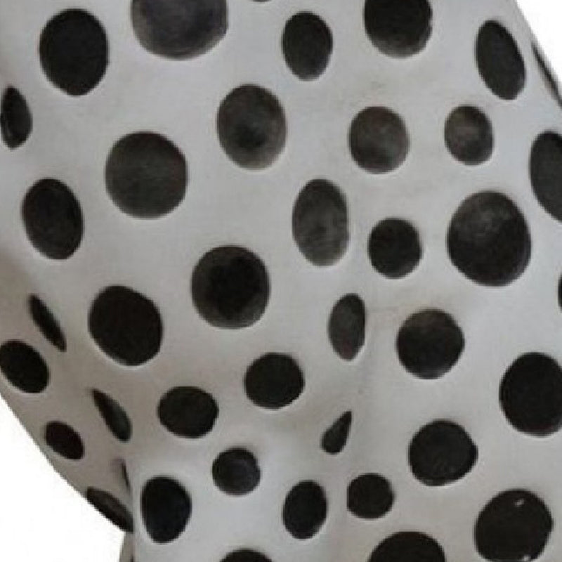 Cid 24 Inch Modern Polyresin Leopard Sculpture Decor Dotted White Black-zoom-