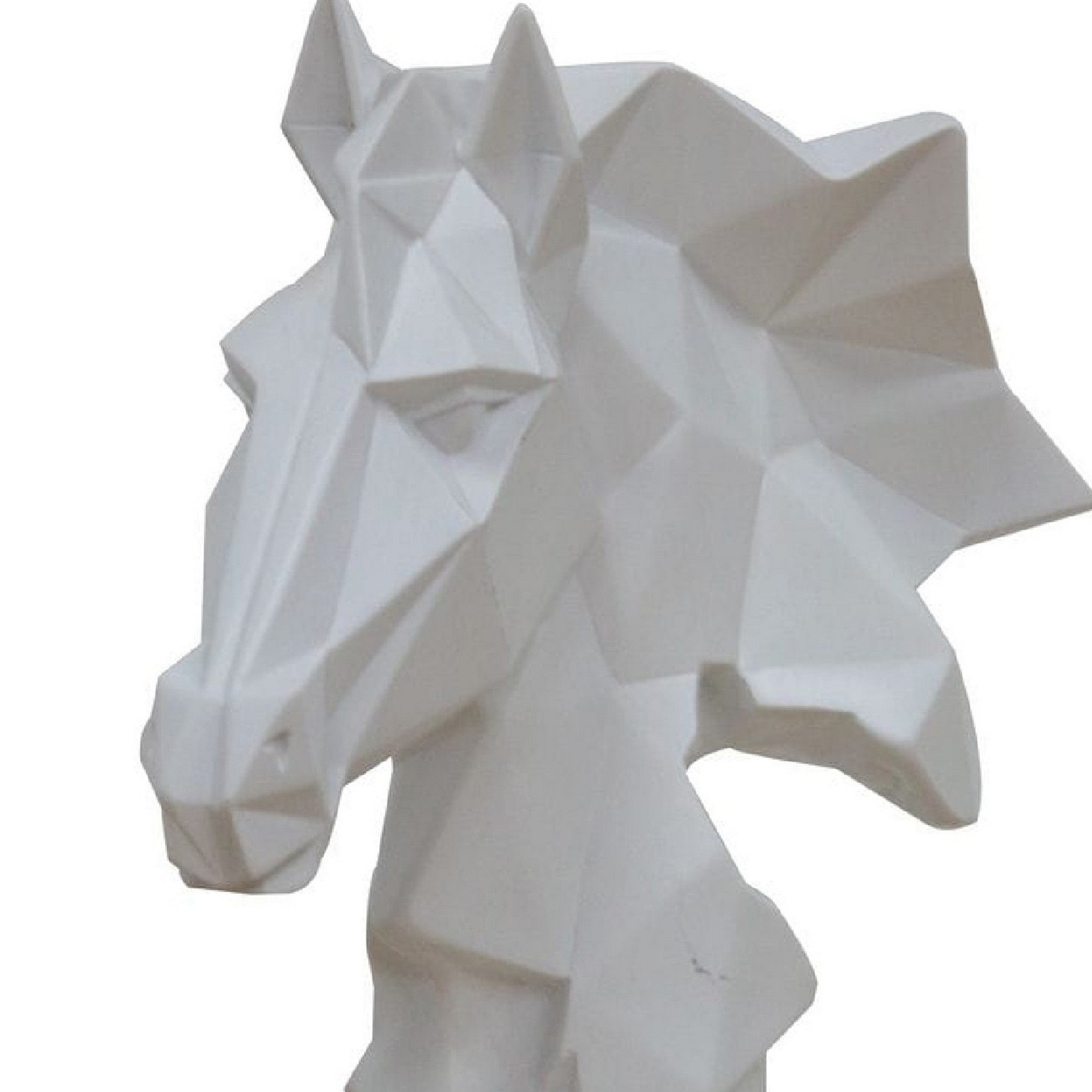 Cid 12 Inch Modern Polyresin Stallion Horse Head Sculpture Decor White-zoom-2
