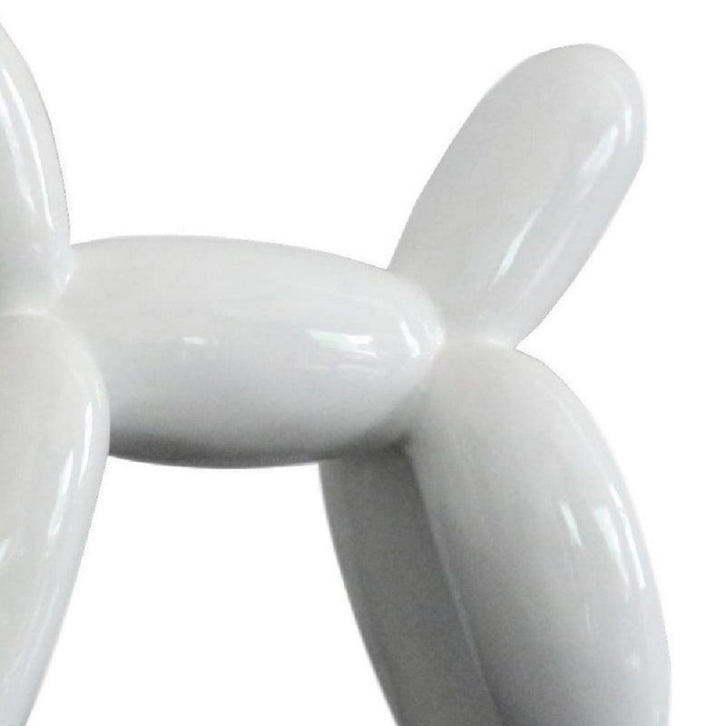 Cid 16 Inch Modern Polyresin Balloon Art Dog Sculpture Decor White-zoom-