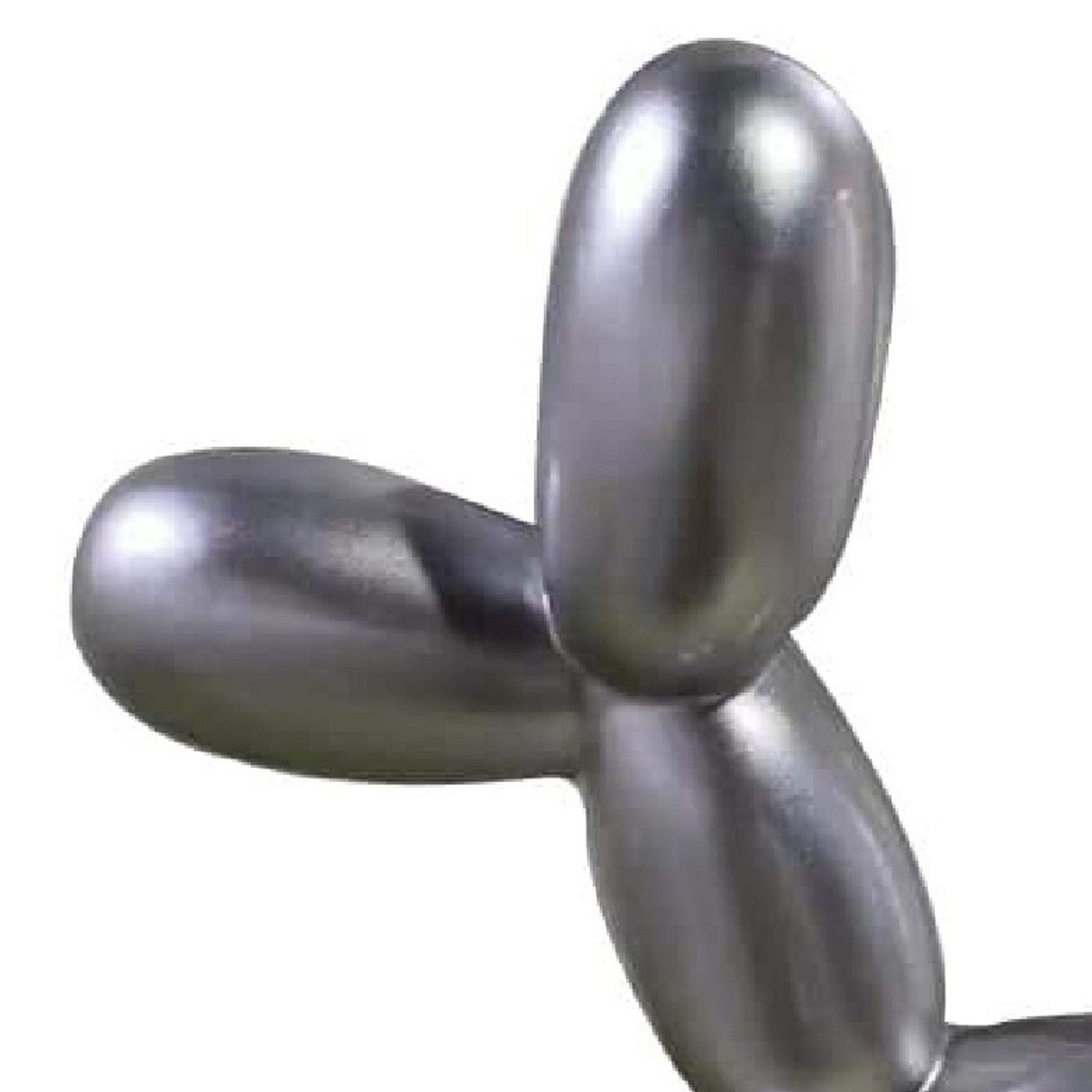 Cid 16 Inch Modern Polyresin Balloon Art Dog Sculpture Decor Silver