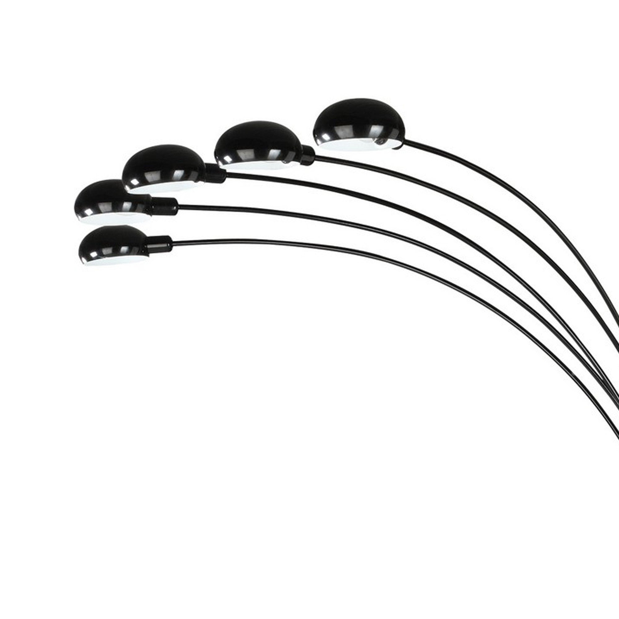 92 Inch Modern Floor Lamp 5 Dome Shades Dimmer Switch Black-zoom-2