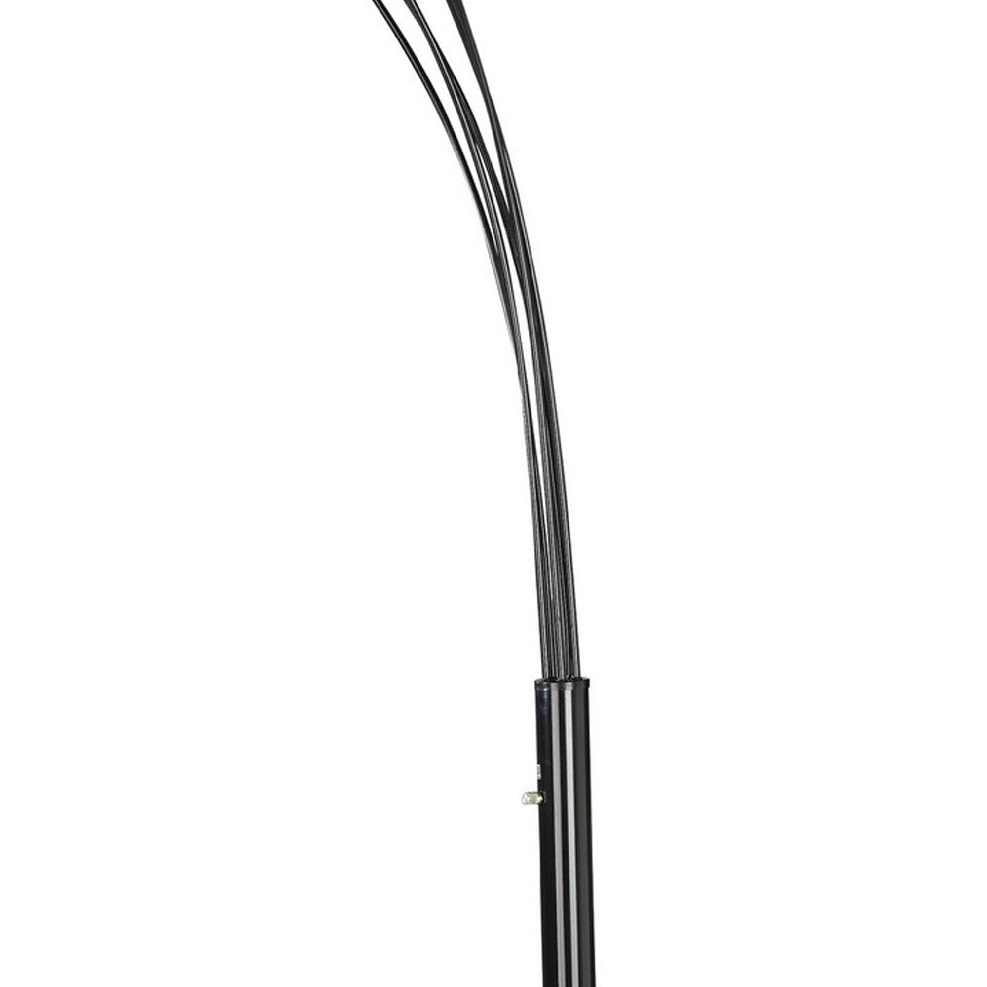 92 Inch Modern Floor Lamp 5 Dome Shades Dimmer Switch Black-zoom-3