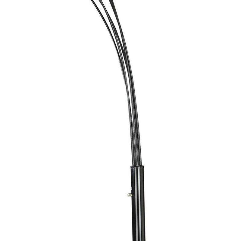 92 Inch Modern Floor Lamp 5 Dome Shades Dimmer Switch Black-zoom-
