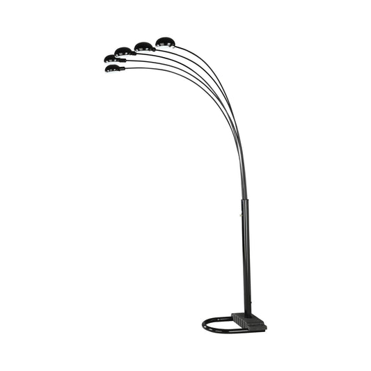 92 Inch Modern Floor Lamp 5 Dome Shades Dimmer Switch Black