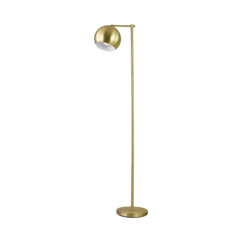 60 Inch Modern Floor Lamp Dome Shade Round Metal Base Brass-zoom-