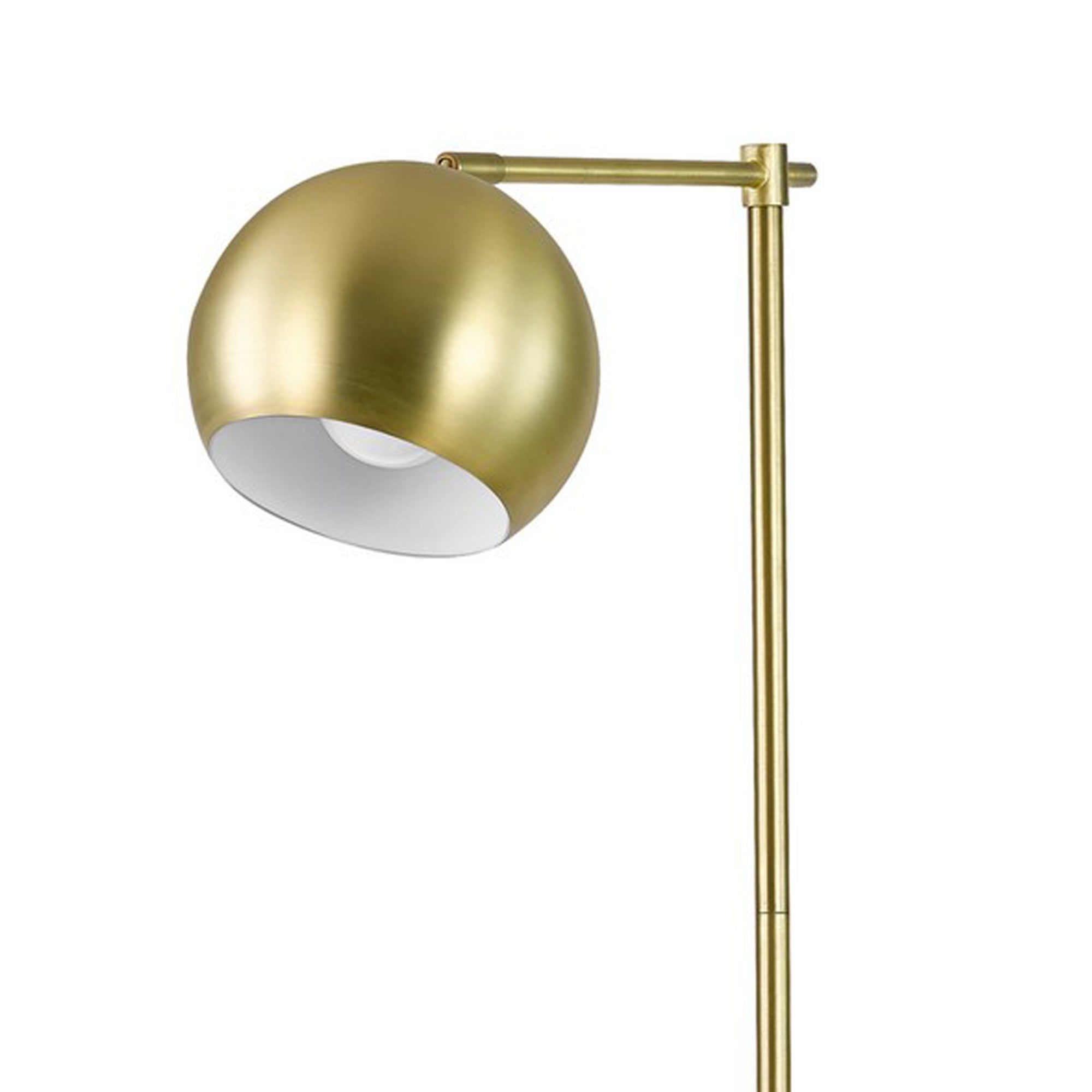 60 Inch Modern Floor Lamp Dome Shade Round Metal Base Brass-zoom-2
