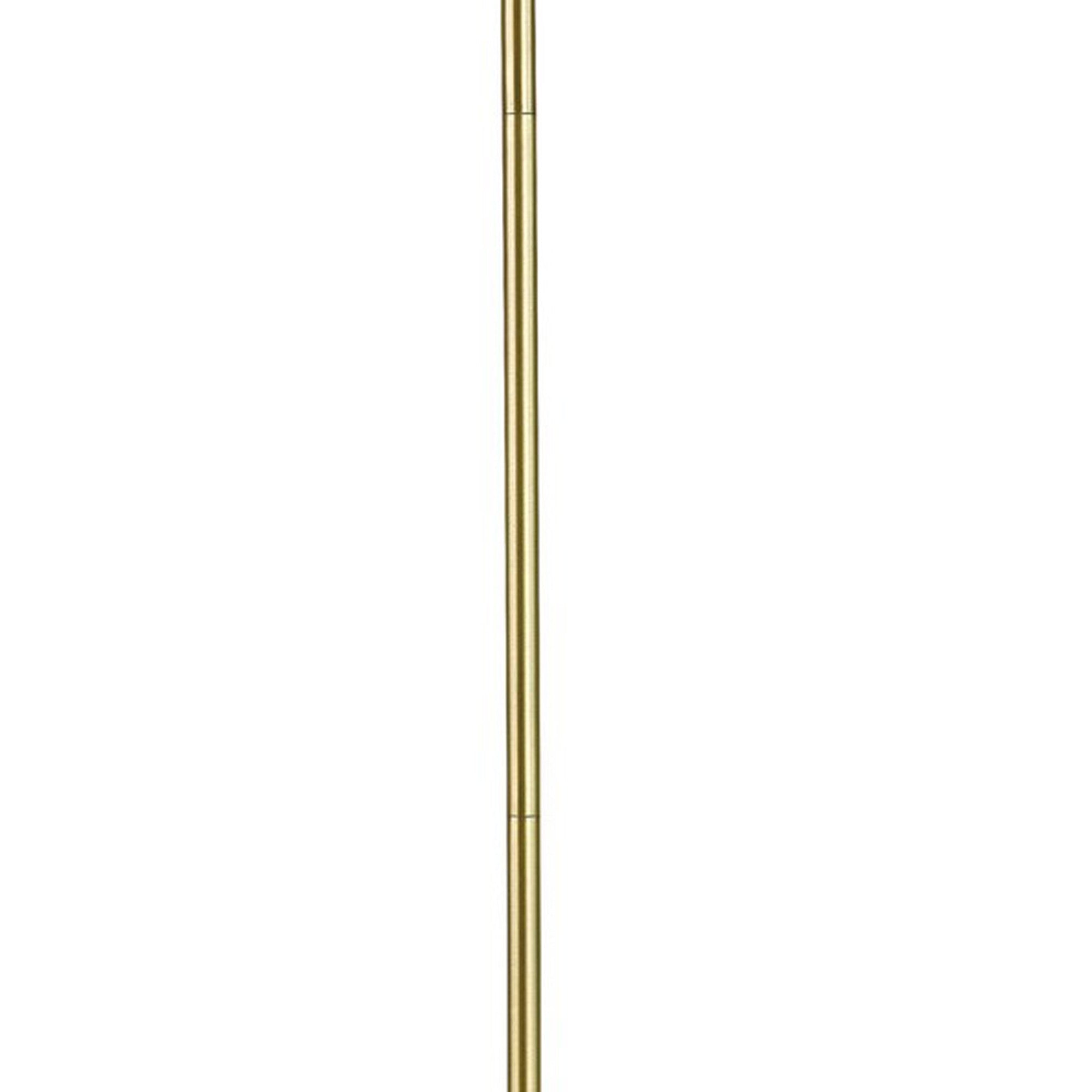 60 Inch Modern Floor Lamp Dome Shade Round Metal Base Brass-zoom-3