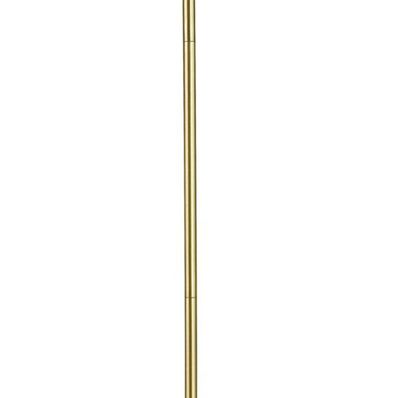 60 Inch Modern Floor Lamp Dome Shade Round Metal Base Brass-zoom-