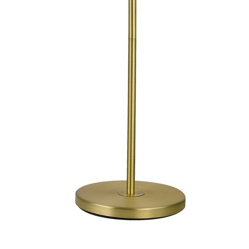60 Inch Modern Floor Lamp Dome Shade Round Metal Base Brass-zoom-