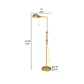 58 Inch Metal Floor Lamp Adjustable Height Chain Switch Antique Brass