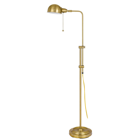 58 Inch Metal Floor Lamp Adjustable Height Chain Switch Antique Brass