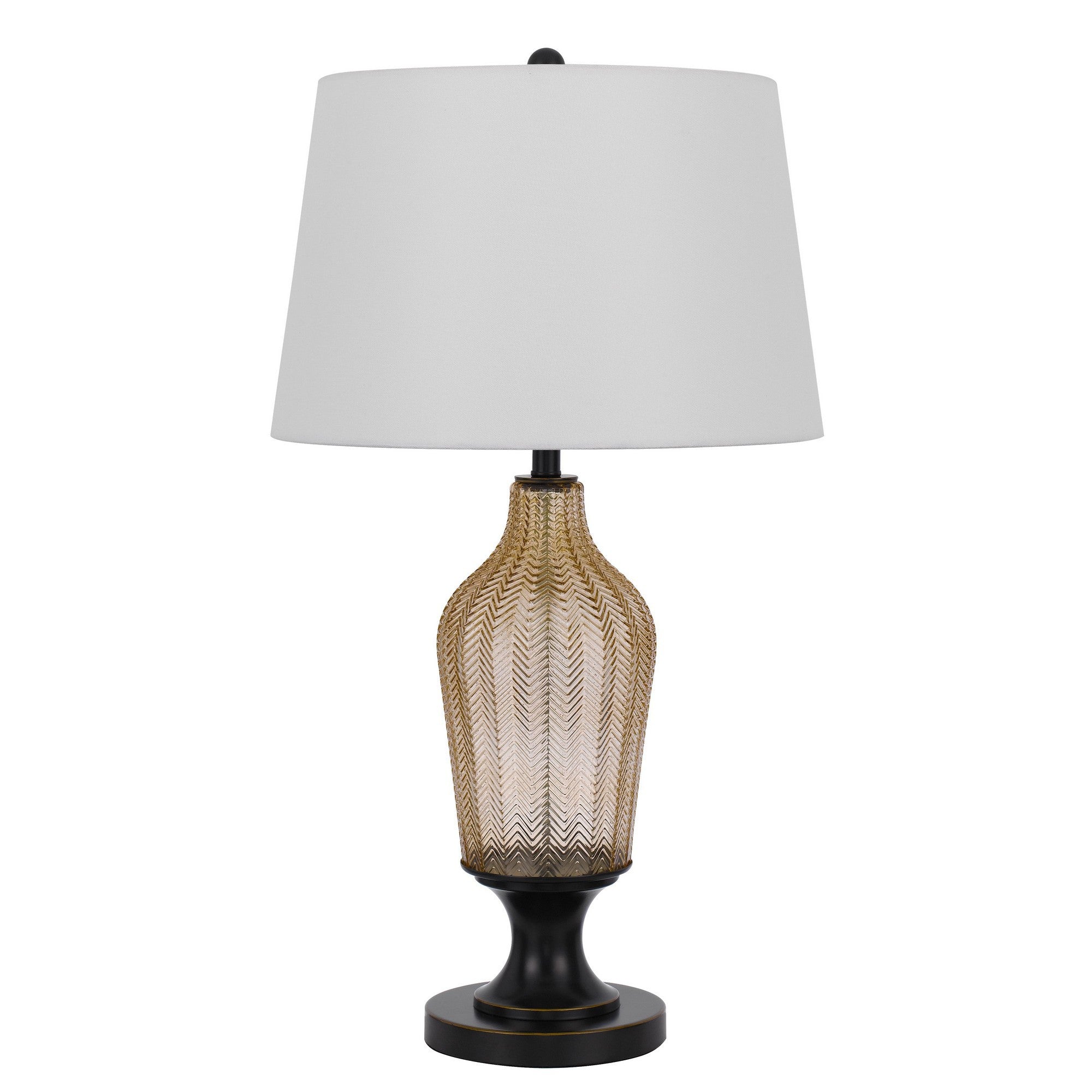 31 Inch Modern Table Lamp Smoked Glass Body Metal Base Dark Bronze-zoom-1