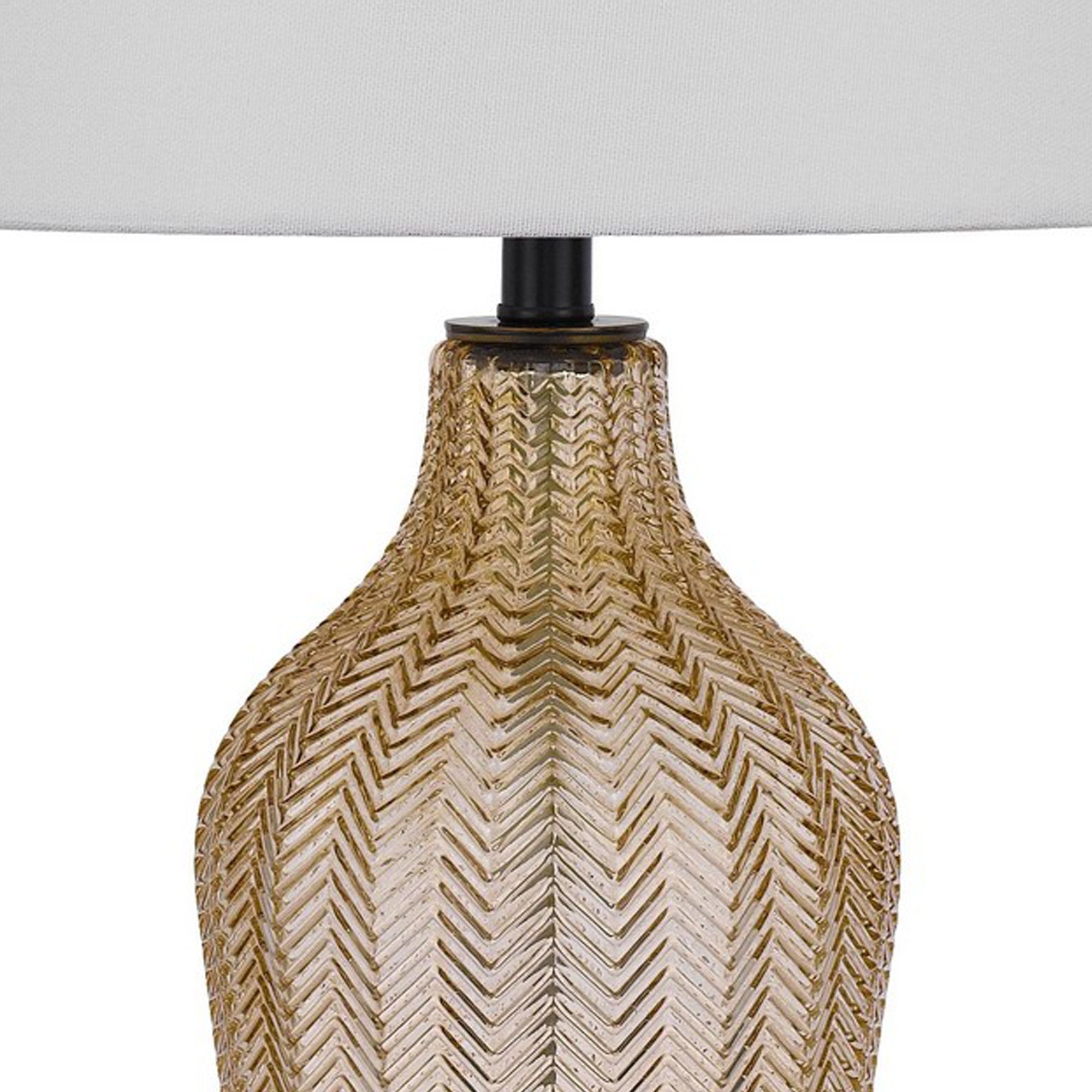 31 Inch Modern Table Lamp Smoked Glass Body Metal Base Dark Bronze-zoom-3