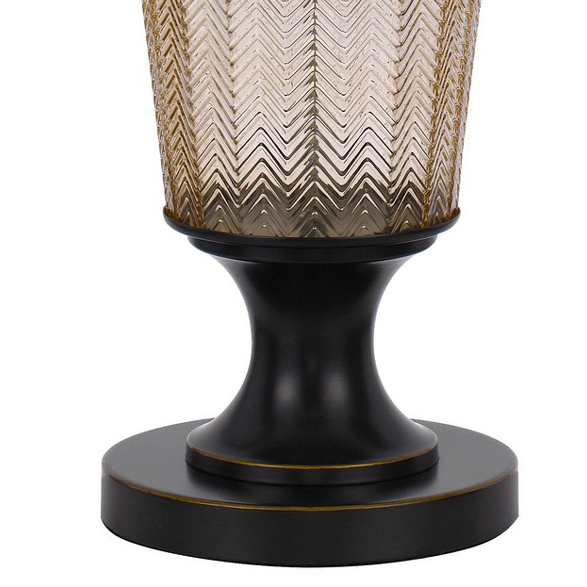 31 Inch Modern Table Lamp Smoked Glass Body Metal Base Dark Bronze-zoom-4