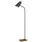 66 Inch Metal Floor Lamp Adjustable Cone Shade Wood Base Dark Bronze
