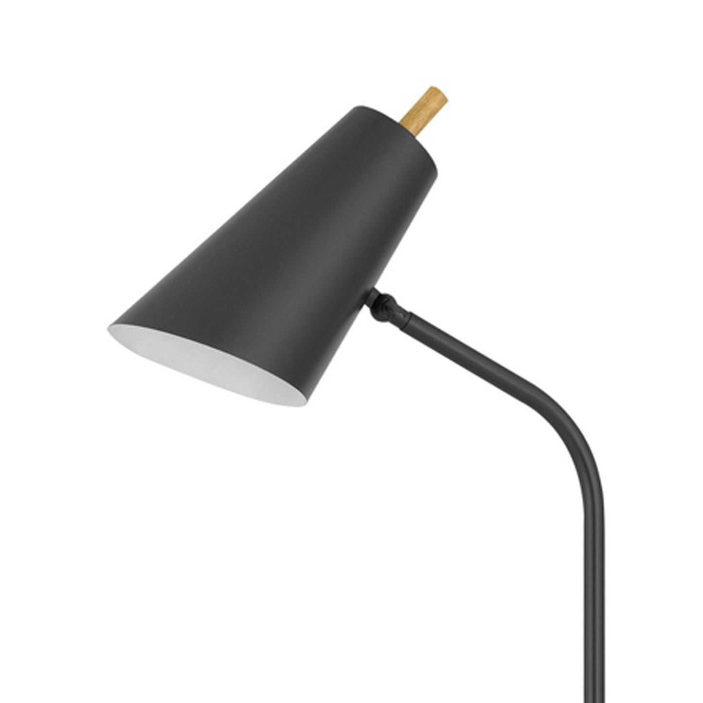 66 Inch Metal Floor Lamp Adjustable Cone Shade Wood Base Dark Bronze