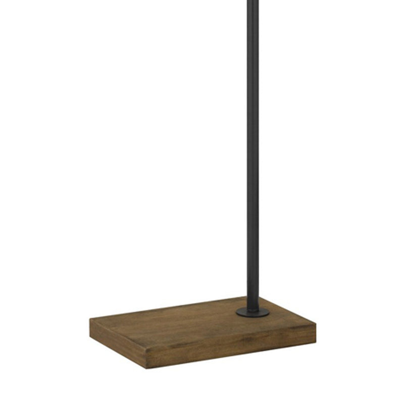66 Inch Metal Floor Lamp Adjustable Cone Shade Wood Base Dark Bronze-zoom-