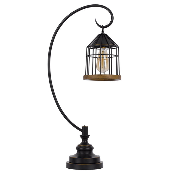 Kim 31 Inch Modern Table Lamp Hanging Lantern Shade Metal Dark Bronze