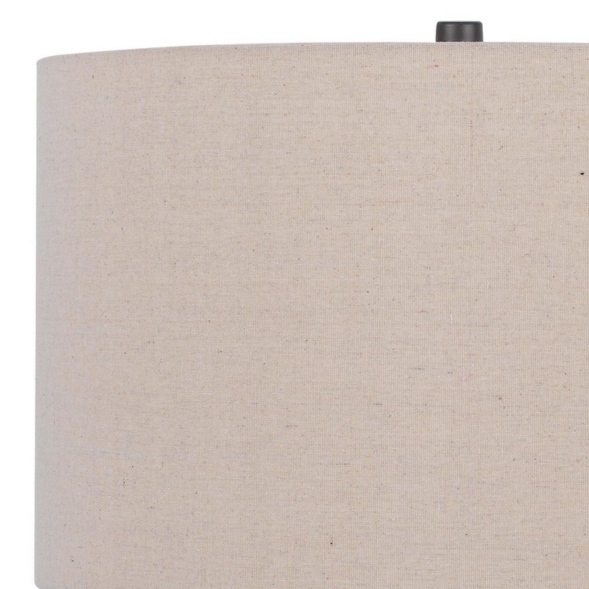29 Inch Modern Table Lamp Drum Shade Diverted Wood Base Dark Bronze Brown